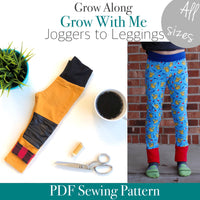 ALL SIZES Grow Along Pants (Joggers to leggings)- PDF Apple Tree Sewing Pattern