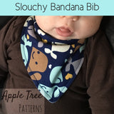 Bib 4 pack- bandana bib, scarf bib, double bandana bib & side snap bib- PDF Apple Tree Sewing Pattern