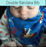 Bib 4 pack- bandana bib, scarf bib, double bandana bib & side snap bib- PDF Apple Tree Sewing Pattern