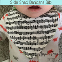 Bib 4 pack- bandana bib, scarf bib, double bandana bib & side snap bib- PDF Apple Tree Sewing Pattern