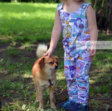 Little Kids On The Grow Romper Snap on, Sleeveless, Romper- PDF Apple Tree Sewing Pattern