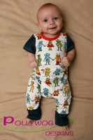 Little kids Grow On: Coverall Style Grow With Me Romper - PDF Apple Tree Sewing Pattern