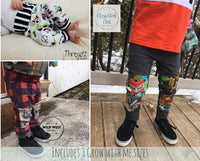 Little Kids Grow Along Pants: Grow with me joggers to leggings- PDF Apple Tree Sewing Pattern