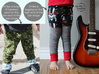 Little Kids Grow Along Pants: Grow with me joggers to leggings- PDF Apple Tree Sewing Pattern