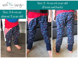 Big Kids Color Blocked Grow With Me Drop Crotch Pants- PDF Apple Tree Sewing Pattern