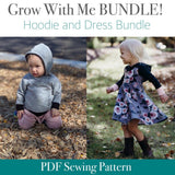 All Sizes Hooded Dress and Color Blocked Hoodie BUNDLE - PDF Apple Tree Sewing Patterns (bonus extended sizes included)