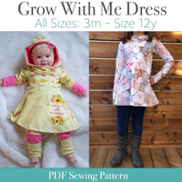 All Sizes Hooded Grow With Me Dress  - PDF Apple Tree Sewing Pattern