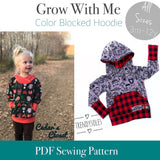 All Sizes Color Blocked Hoodie Grow With Me Hoodie - PDF Apple Tree Sewing Pattern (bonus extended sizes included)