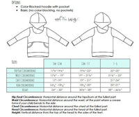 Little Kids Color Blocked Hoodie Grow With Me Hoodie - PDF Apple Tree Sewing Pattern