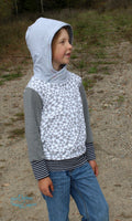 Big Kids Color Blocked Hoodie Grow With Me Hoodie - PDF Apple Tree Sewing Pattern