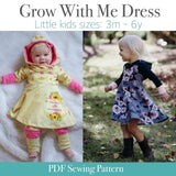 Little Kids Hooded Grow With Me Dress - PDF Sewing Pattern