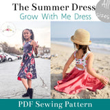 The Summer Dress Cover photo showing two young girls modelling the dress front and back.