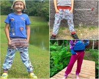 Big Kids Bunny Bottoms- Grow with Me Drop Crotch joggers- PDF Apple Tree Sewing Pattern