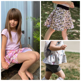 All Sizes Grow with Me Shorty Shorts & Skort - PDF Apple Tree Sewing Pattern