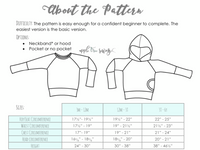 Little Kids Bunnyhug Grow With Me Hoodie - PDF Apple Tree Sewing Pattern