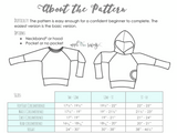 Little Kids Bunnyhug Grow With Me Hoodie - PDF Apple Tree Sewing Pattern